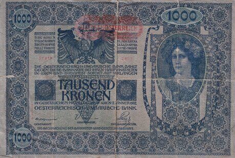 1000 Kronen 1902 s pretlačou